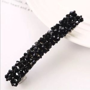 Black Crystal Rhinestone Hair Clip